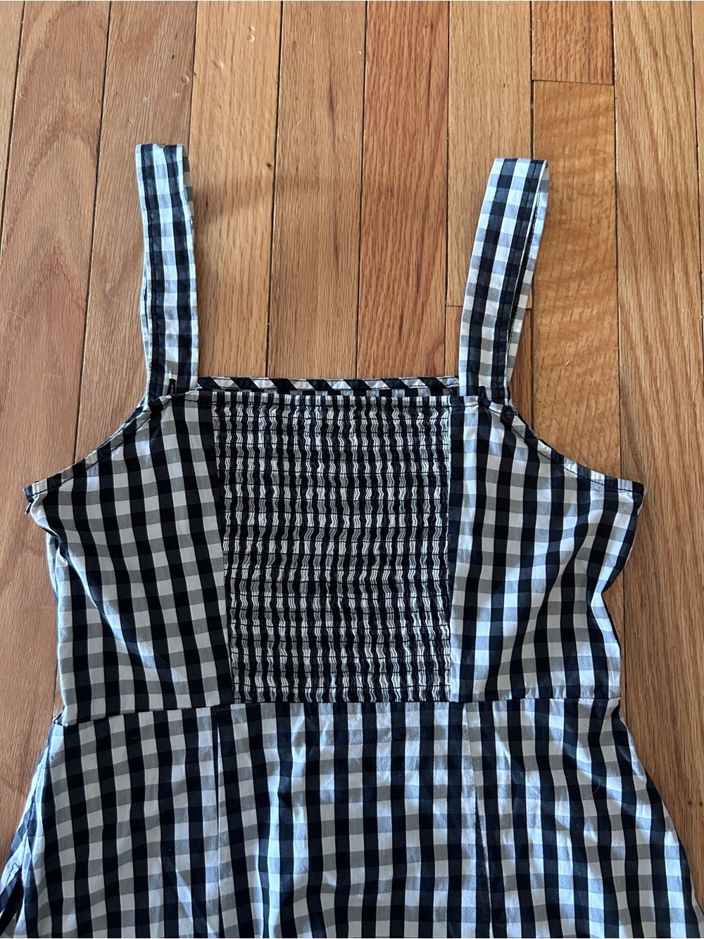 Gingham Square Neck Sundress in Navy and White - Picture 8 of 9